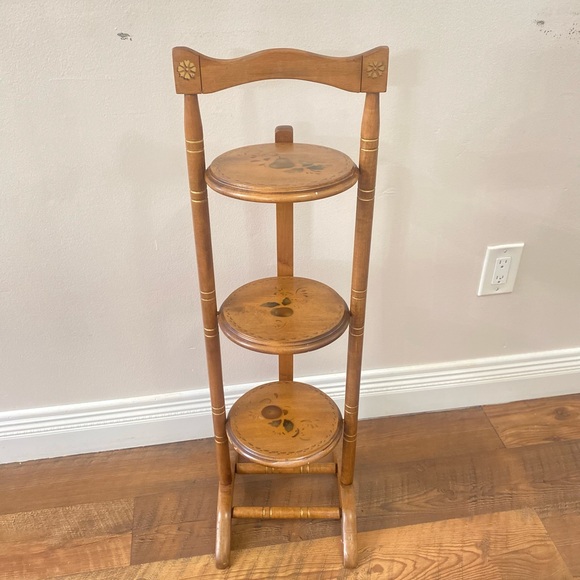 Vintage Other - Vintage Wooden Three Tiered Foldable Pie Shelf